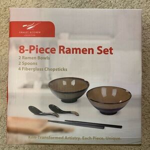 Chalet Kitchen 8 Pc Ramen Bowl Set With Chopsticks & Spoons